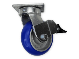5" x 2" Kingpinless Caster, (KN) KINETIC® Wheel, 360 Swivel Ability - Face Contact Brake, No Toe Guard
